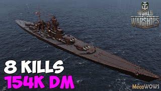 World of WarShips | Grosser Kurfürst | 8 KILLS | 154K Damage - Replay Gameplay 4K 60 fps