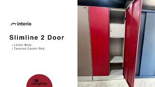 Godrej Interio Slimline 2 Door Almirah (Locker, Ceremi Red)