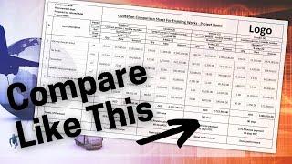 How To Do Price Comparison In Excel - Vendor Quotation Comparison Sheet