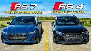 Audi RS7 vs RS4: DRAG RACE