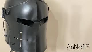 AnNafi® Medieval Black Barbuta Knight Helmet | Wearable Reenactments | Best Comfort & Precise Design