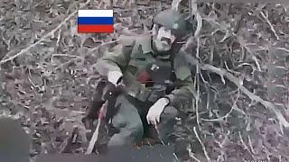 Horrible! Ukrainian Drone Drop  Grenades On Hide Russian Troops between Rubbled trees