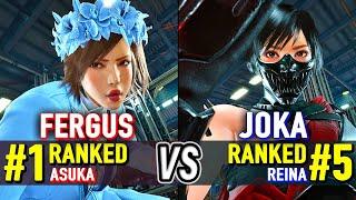 T8  FERGUS (#1 Ranked Asuka) vs JOKA (#5 Ranked Reina)  Tekken 8 High Level Gameplay