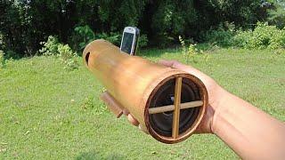 I made unique DIY Bamboo phone sound amplifier & equipped with Bluetooth ported woofer for bass