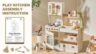 Tiny Land® Tiny Land® Modern & Versatile Wooden Play Kitchen Assembly Instruction