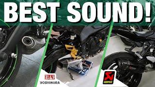 EARGASM! ZX25R BEST EXHAUST SOUND - AKRAPOVIC v YOSHIMURA v STOCK