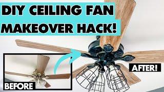 DIY Modern Farmhouse Ceiling Fan Makeover || Ceiling Fan Hack under $30!