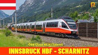 Cab Ride Innsbruck - Scharnitz (Karwendelbahn, Austria) Train driver’s view in 4K