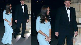 Catherine SURPRISE APPEARANCE In A Long Silk Dress As She Visited The Natural History Museum