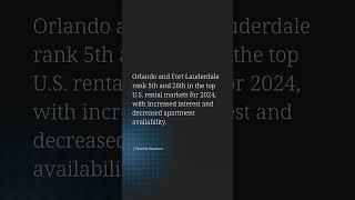 Two Florida Cities Stand Out As Top Rental Markets