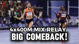 NETHERLANDS DENIES USA WIN IN 4X400M MIX RELAY|| PARIS OLYMPICS 2024