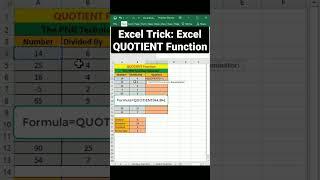 Excel Trick: Excel QUOTIENT Function.