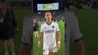 On the field with Javier "Chicharito" Hernández after a 5-2 LA Galaxy win