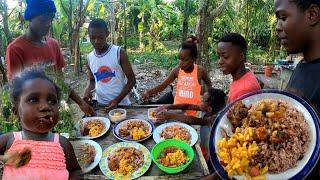 Fry Chicken and Rice & Pease with Mack and Cheese | Outdoor Cooking Jamaican Vibes