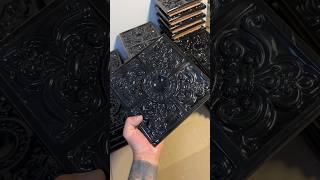 Black tile for a wood-burning stove.