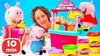 Spielspaß mit Nicole und Peppa Wutz Kompilation. Spielzeug Videos für Kinder - 4 Folgen am Stück