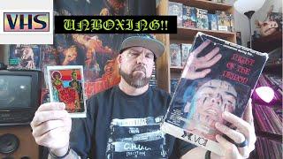 VHS UNBOXING!! HORROR , EXPLOITATION, ACTION!! 80'S HORROR PRISM STICKERS AND A RARE SHIRT FIND!!!