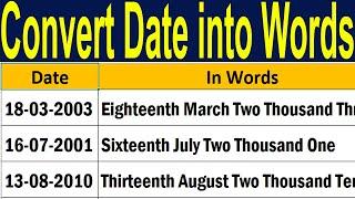 How To Quickly Convert Excel Date into Words in Hindi