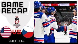 USA vs CZECHIA SEMIFINALS HIGHLIGHTS | 2025 IIHF World Junior Championship