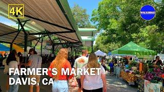 Saturday Morning in Davis | Binaural Audio   | Farmer's Market | California | 4K - Walking Tour