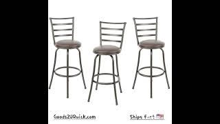 (Big Sale New) Set of 3, Swivel Bar Stools, Adjustable Height 24-29" Brown, Limited Stock