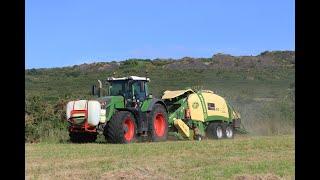 Un Fendt 936 au pressage de foin avec un Krone BigPack 1290xc / ETA Plougastel