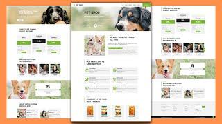 Complete Responsive Pet Shop - Animal Shop or E-Commerce Website Template Design -Free Website Code