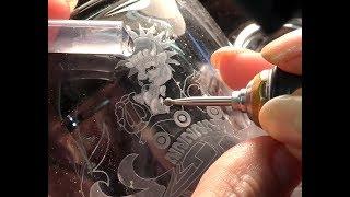 Glass engraving tutorial for beginners - coat of arms on a crystal tankard PART 1