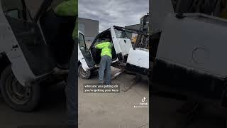 Truck day at Auto Parts City- a cracked in half GMC Sonoma, a stripped Dodge Ram and a 70s Ford F100