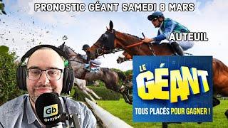 Pronostic Géant @GenybetTurf Samedi 8 Mars 2025. R1 AUTEUIL