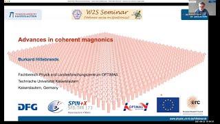 Prof. Burkard Hillebrands : Advances in coherent magnonics