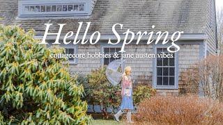 a rainy spring day at home ️ cottagecore hobbies, pride and prejudice vibes, springtime vlog