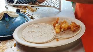 Tacos de pescado capeado y cahuananta el Chino en Obregón Sonora #byomarcastro