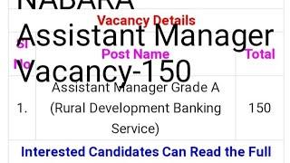 new job update NABARD Assistant Manager Grade A Recruitment 2023 – Apply Online for 150 Posts