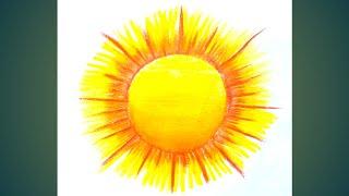 Sun drawing step by step with oil pastels/#newlessonofdrawing /#youtubeshorts /#short