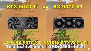 AMD Radeon RX 9070 XT vs NVIDIA GeForce RTX 5070 Ti + R7 9800X3D | Test in 11 Games | QHD | Update