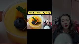 Jenny likes China street food: Mango pudding cup! Jenny eating show Mukbang! Chinese Asian snacks!