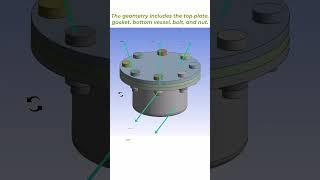 Analysis of a Pressurized Bolted Vessel Using Ansys #engineering #structure #hydraulic #pressure