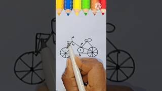 How to draw Bicycle with Letter M #shorts