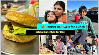 Kids Lunchbox - Day 07 / Panner Burger /Veg Burger /  Kala's Kitchen