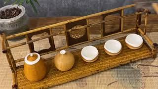 Yunnan xiangfei bamboo cup rack for drying tea cups and coffee mugs