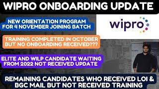 Wipro onboarding update news | Wipro training elite ,wilp news