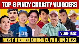 TOP-8 MOST VIEWED CHARITY VLOGGERS FOR JAN-2024 | SINO KAY PUGONG BYAHERO AT RAB ANG NASA TOP-1?