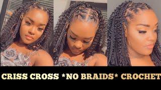 HOW TO | Criss Cross Rubber Band *NO BRAIDS* Crochet Box Braids |TATIAUNNA