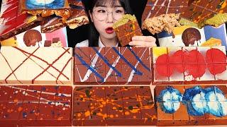 찐! 두바이 픽스 초콜릿 전메뉴 먹방! FIX DUBAI CHOCOLATE MUKBANG ASMR 피스타치오 솔티드캐러멜프레첼 퍼지브라우니 캐러멜땅콩버터 로투스치즈케이크 바클라바