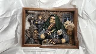 "Gambler" Wood Sculpture - Madcarver