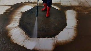 Flooded- Hard dirty carpet cleaning satisfying rug cleaning ASMR