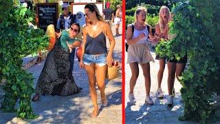 She FELL on Ground!! INSANE Scream! Bushman Prank