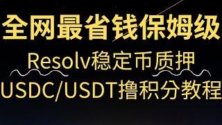 全网最省钱保姆级Resolv稳定币质押USDC/USDT撸积分教程【30000刀重仓】获得Delphi Digital投资，稳定币：区块链最成功的应用之一，最低存500刀【零基础三分钟撸900刀空投】