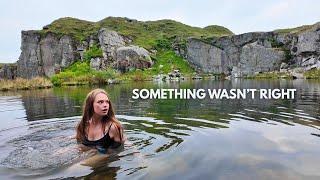 Solo wild swim in hidden quarry left me on edge